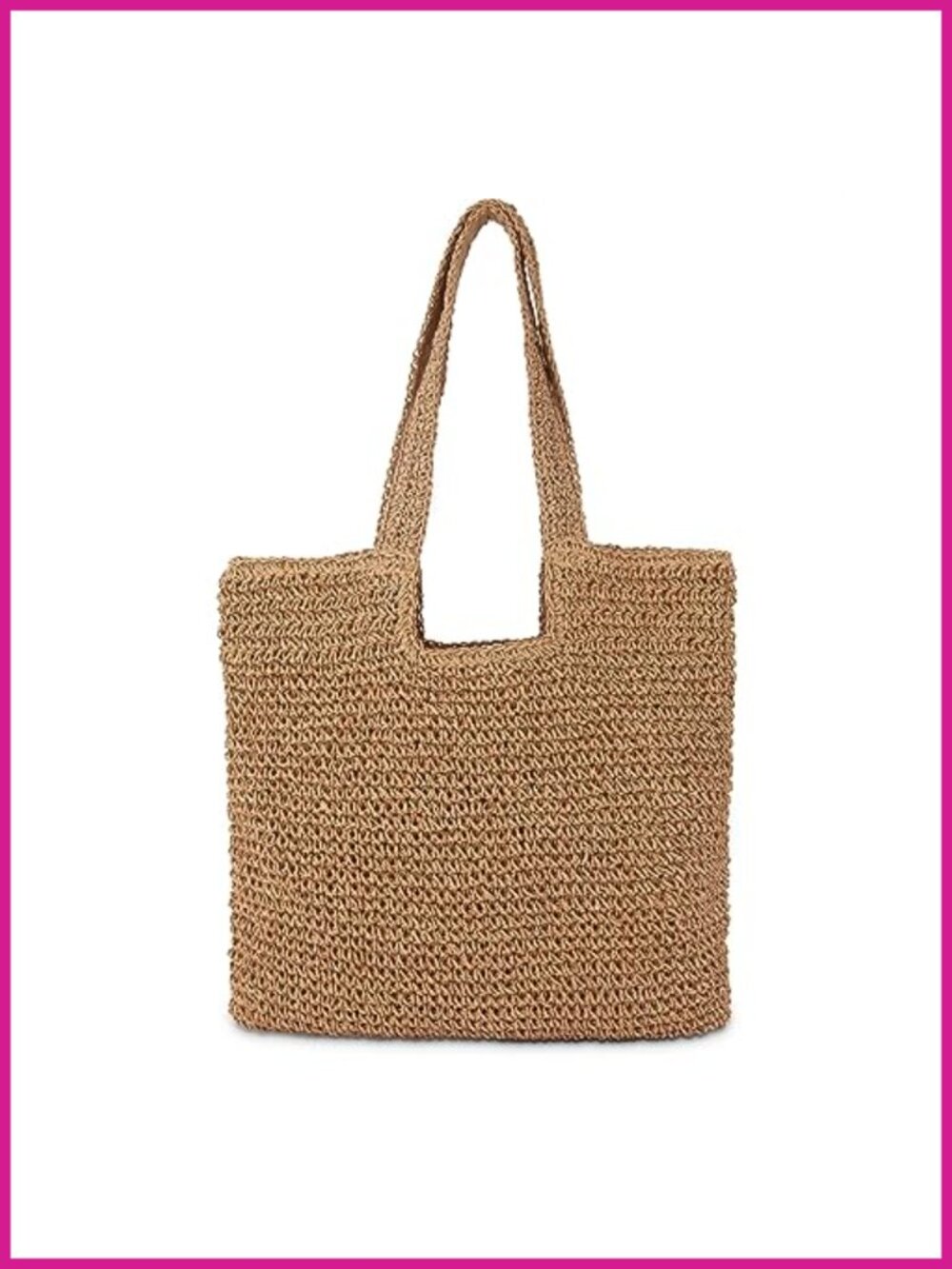 Straw Beach Tote Bag Large Woven Boho Handmade Rattan Summer Purse